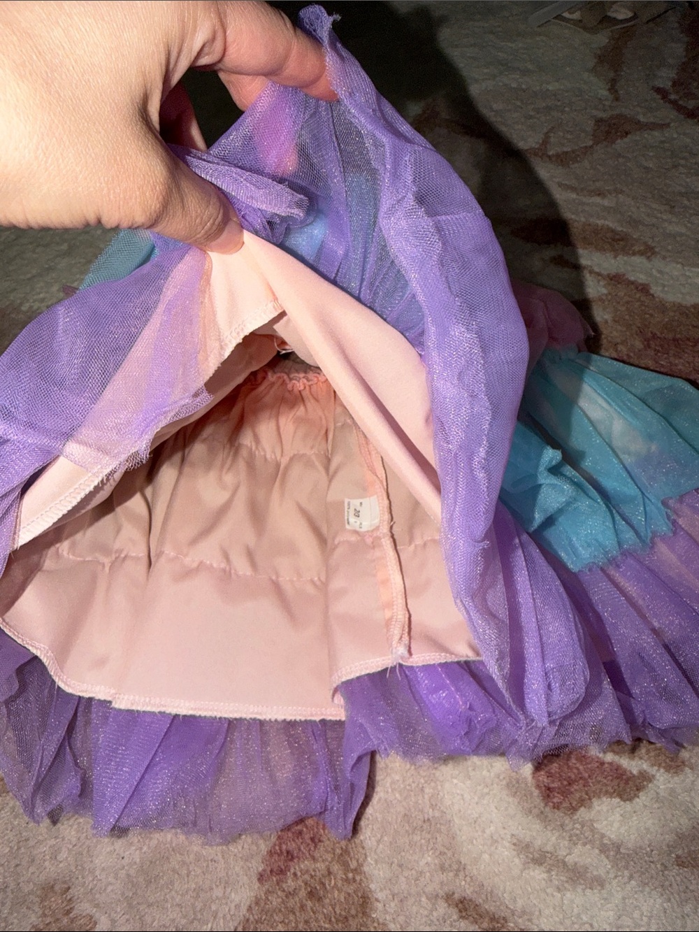 Mia Belle Girls Pink 'Love' Ruffle Sleeve Top with Pastel Rainbow Tutu, sz 2/3 - Picture 10 of 13